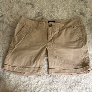 American Eagle Outfitters Khaki Bermuda Shorts Classic Cotton Blend